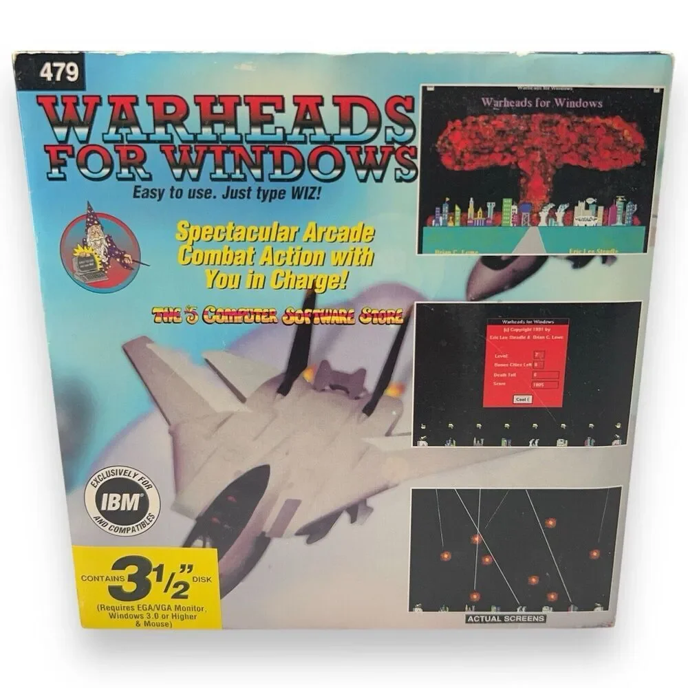 VTG NOS Warheads For Windows Shareware PC Game 3.5” Disk Wiz Technology SEALED!